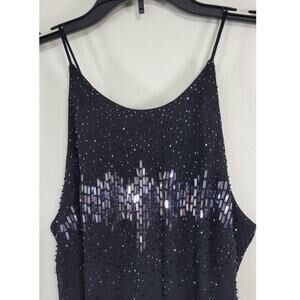Cachet Dress Womens Size 6 Long Black Silk Sequin Gown Elegant Sexy Timeless NWT
